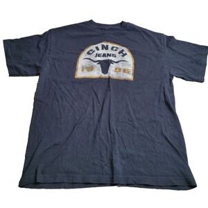 Cinch Boys Logo T-Shirt Short Sleeve XL 14 100% Cotton Black Western Cowboy